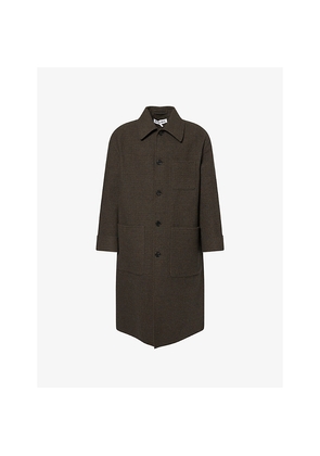 Mens Loewe Anagram Relaxed-Fit Wool and Silk Coat