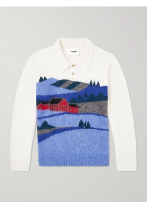 Corridor - Hart Jacquard-Knit Alpaca-Blend Polo Sweater - Men - Neutrals - S