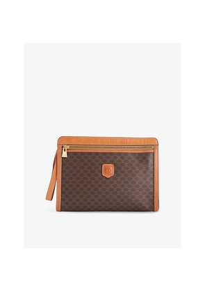 Womens Reselfridges Pre-Loved Celine Macadam Coated-Canvas Clutch