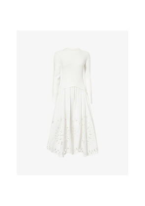 Womens Simkhai Daila Embroidered Knit Midi Dress