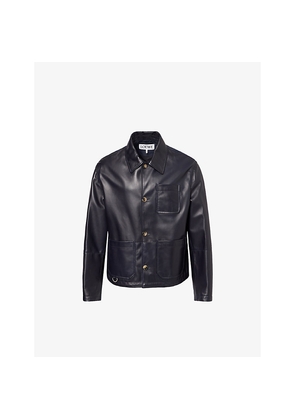 Mens Loewe Workwear Contrast-Shell Leather Jacket