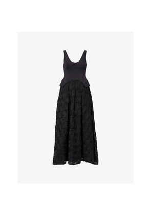 Womens Simkhai Bryony Structured-Bustier Woven Midi Dress