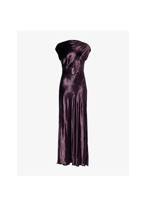 Womens TWP Back To You Cowl-Neck Velvet Silk-Blend Maxi Dress