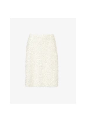 Womens Vince Fringe Woven Midi Skirt