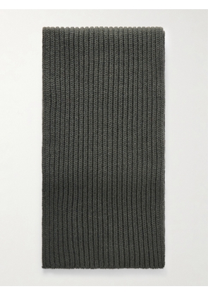 Anderson & Sheppard - Ribbed Wool and Cashmere-Blend Scarf - Men - Green
