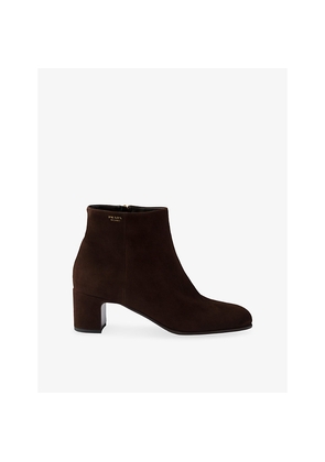 Womens Prada Suede-Leather Ankle Boots
