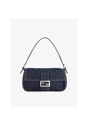 Womens This Old Thing London Pre-Loved Fendi Denim Baguette Shoulder Bag