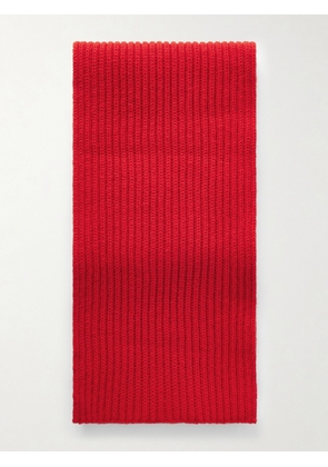 Anderson & Sheppard - Ribbed Wool and Cashmere-Blend Scarf - Men - Red