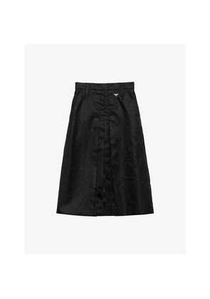 Womens Prada Flared Re-Nylon Midi Skirt