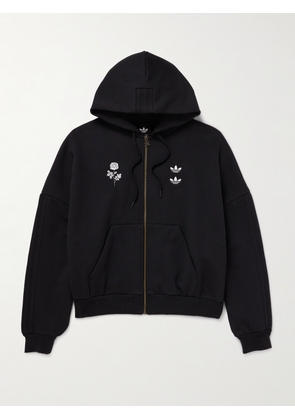 adidas Originals - Willy Chavarria Logo-Embroidered Cotton-Blend Jersey Hoodie - Men - Black - S