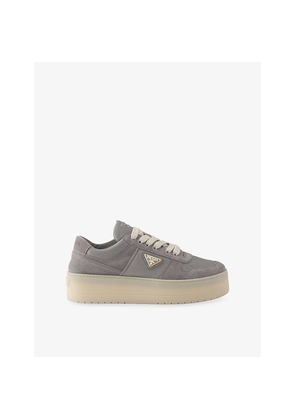 Womens Prada Downtown Bold Re-Nylon and Suede Trainers
