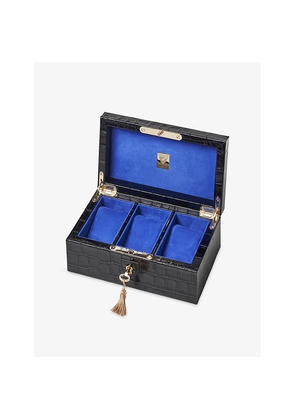 Aspinal Of London Three-Compartment Leather Watch Box