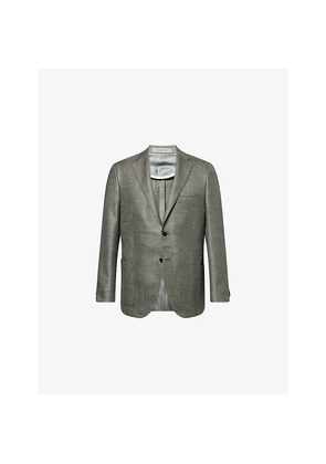 Mens Corneliani Single-Breasted Wool, Linen and Silk-Blend Blazer