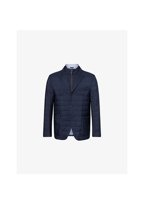 Mens Corneliani Zipped-Insert Quilted Woven Blazer