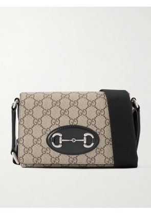 Gucci - Horsebit 1955 Mini Leather-Trimmed Monogrammed Coated-Canvas Messenger Bag - Men - Neutrals