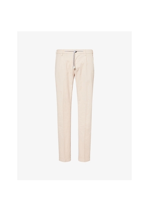 Mens Eleventy Drawstring Tapered-Leg Cotton-Blend Trousers