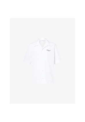 Mens Givenchy Brand-Print Short-Sleeves Cotton-Poplin Shirt