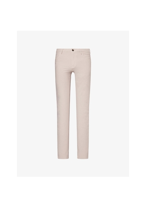 Mens Eleventy Slim-Leg Stretch-Cotton Trousers