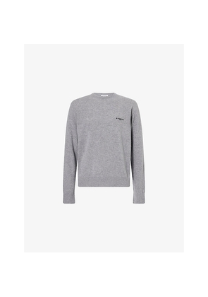 Mens Givenchy Brand-Embroidery Crewneck Wool and Cashmere Jumper