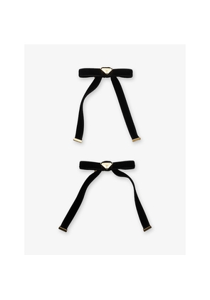 Womens Prada Velvet Pack Of Two Hair Clips