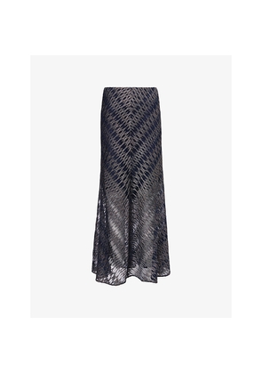 Womens Missoni Chevron Metallic-Knit Maxi Skirt