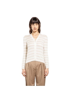 Striped Cashmere and Silk Blend Cardigan