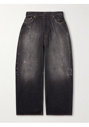 Acne Studios - 2023 Paint-Splattered Distressed Wide-Leg Jeans - Men - Black - XXS