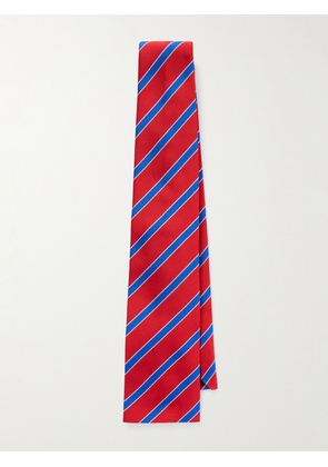 CELINE - 8.5cm Striped Silk-Twill Tie - Men - Red