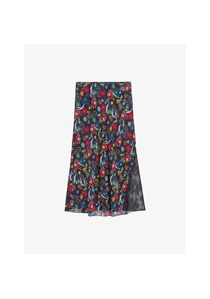 Womens Zadig&Voltaire Jayla Floral-Print Woven Maxi Skirt