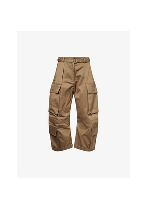 Womens Acne Studios Cargo Barrel-Leg Cotton Trousers