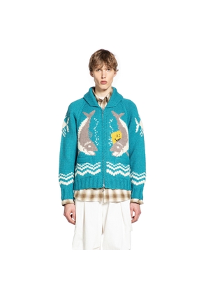 Hand Knit Peckish Trout Zip Cardigan