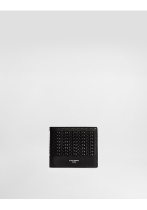 Dolce & Gabbana Woven Plongé Calfskin Wallet - Man Wallets And Small Leather Goods Black Onesize