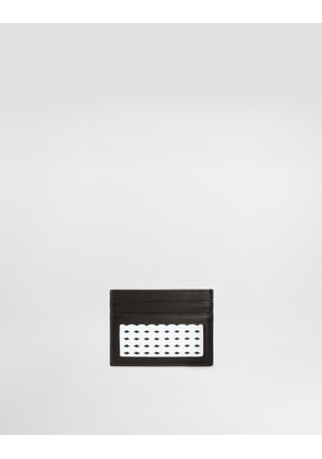 Dolce & Gabbana Woven Plongé Calfskin Card Holder - Man Wallets And Small Leather Goods Multi-colored Onesize