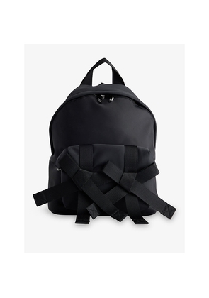 Mens Simone Rocha Bow-Front Beaded Straps Nylon Backpack
