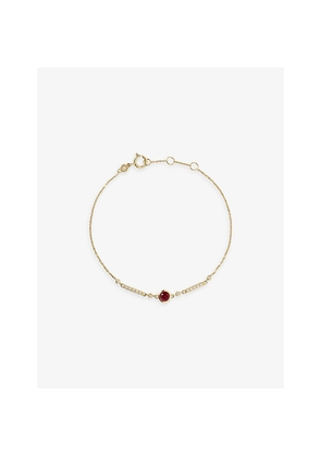 Womens Astley Clarke Interstellar Solitaire 14ct Yellow-Gold and 0.165ct Lab-Grown Diamond and Ruby Bracelet