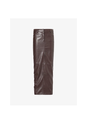 Womens 4th & Reckless Carys Tailored Faux-Leather Maxi Skirt