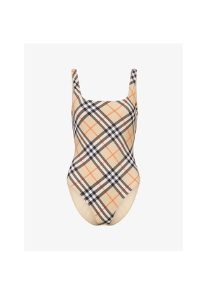 Womens Burberry Sabina Check-Print Swimsuit