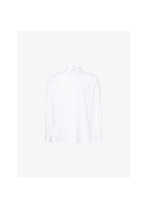 Mens Loewe Logo-Embroidered Plain Cotton Shirt