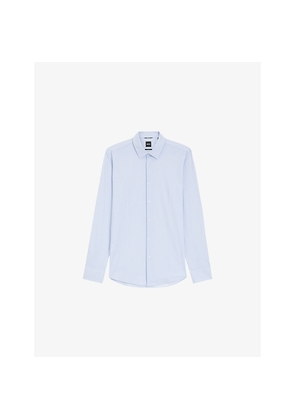 Mens Boss Striped Slim-Fit Stretch-Woven Shirt