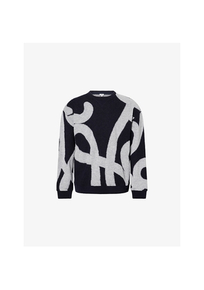 Mens Loewe Logo-Print Wool and Cotton-Blend Sweatshirt