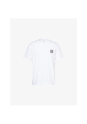 Mens Loewe Logo-Embroidered Short-Sleeve Cotton T-Shirt