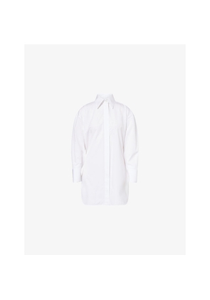 Womens Givenchy Asymmetric-Length Backless Cotton Shirt