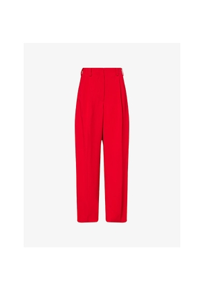 Womens Givenchy Double-Pleated Crepe-Woven Trousers