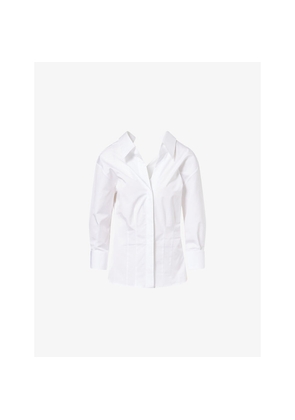 Womens Givenchy Slashed Open-Collar Cotton Shirt