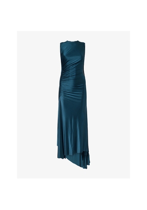 Womens Victoria Beckham Twist Asymmetric-Hem Woven Midi Dress