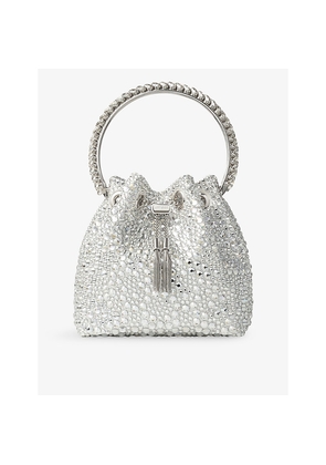Womens Jimmy Choo Bon Bon Crystal-Embellished Satin Bag