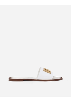 Dolce & Gabbana Calfskin Sliders - Woman Slides And Mules White Leather 38