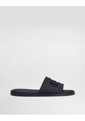 Dolce & Gabbana Rubber Beachwear Sliders - Man Sandals And Slides Blue Rubber 43