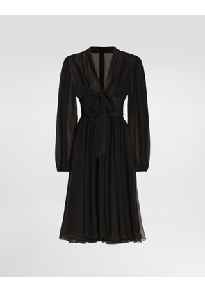 Dolce & Gabbana Chiffon Dress - Woman Dresses Black Silk 50