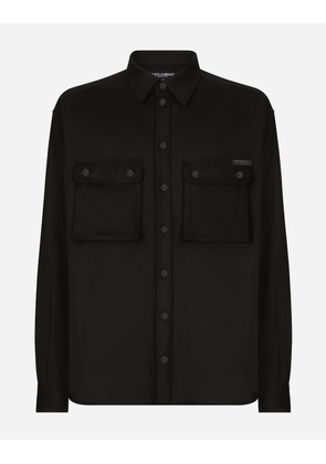 Dolce & Gabbana Oversize Flannel Shirt - Man Shirts Black 40